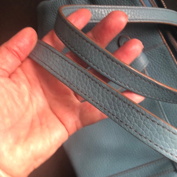 FOSSIL Pebble Leather blue Tote bag 💼 - Picture 15 of 16